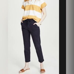 Alex Mill Twill Drawstring Chino Pants Navy Blue Size 6 Cotton Linen Blend